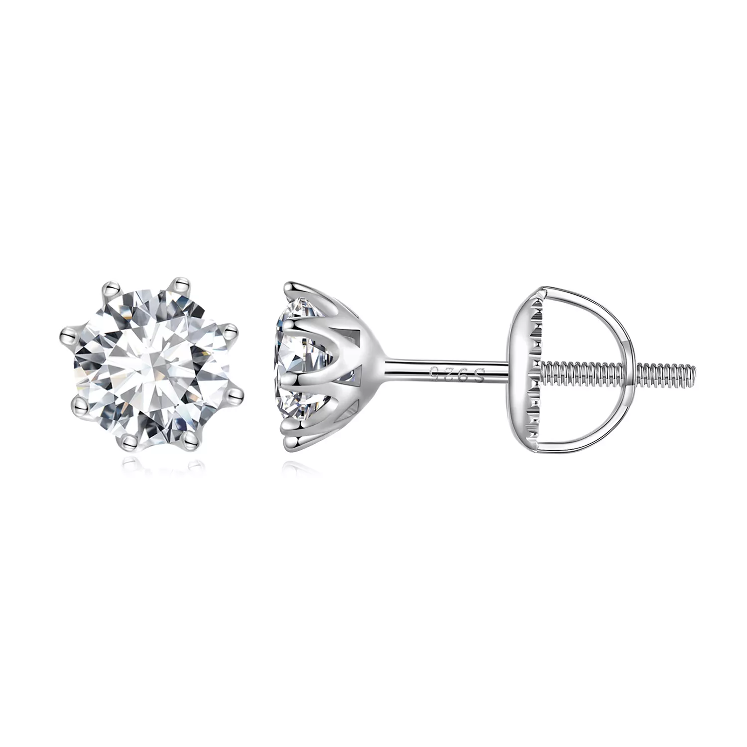 estos aretes de botón estilo pandora con 1 quilate de moissanita mse019 l