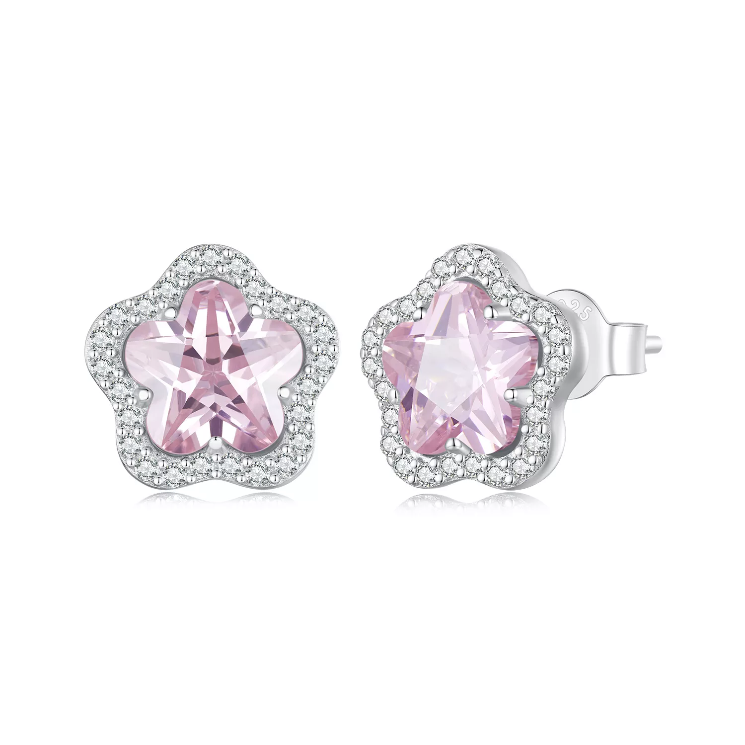 estos aretes de botón estilo pandora con pequeñas flores bse850