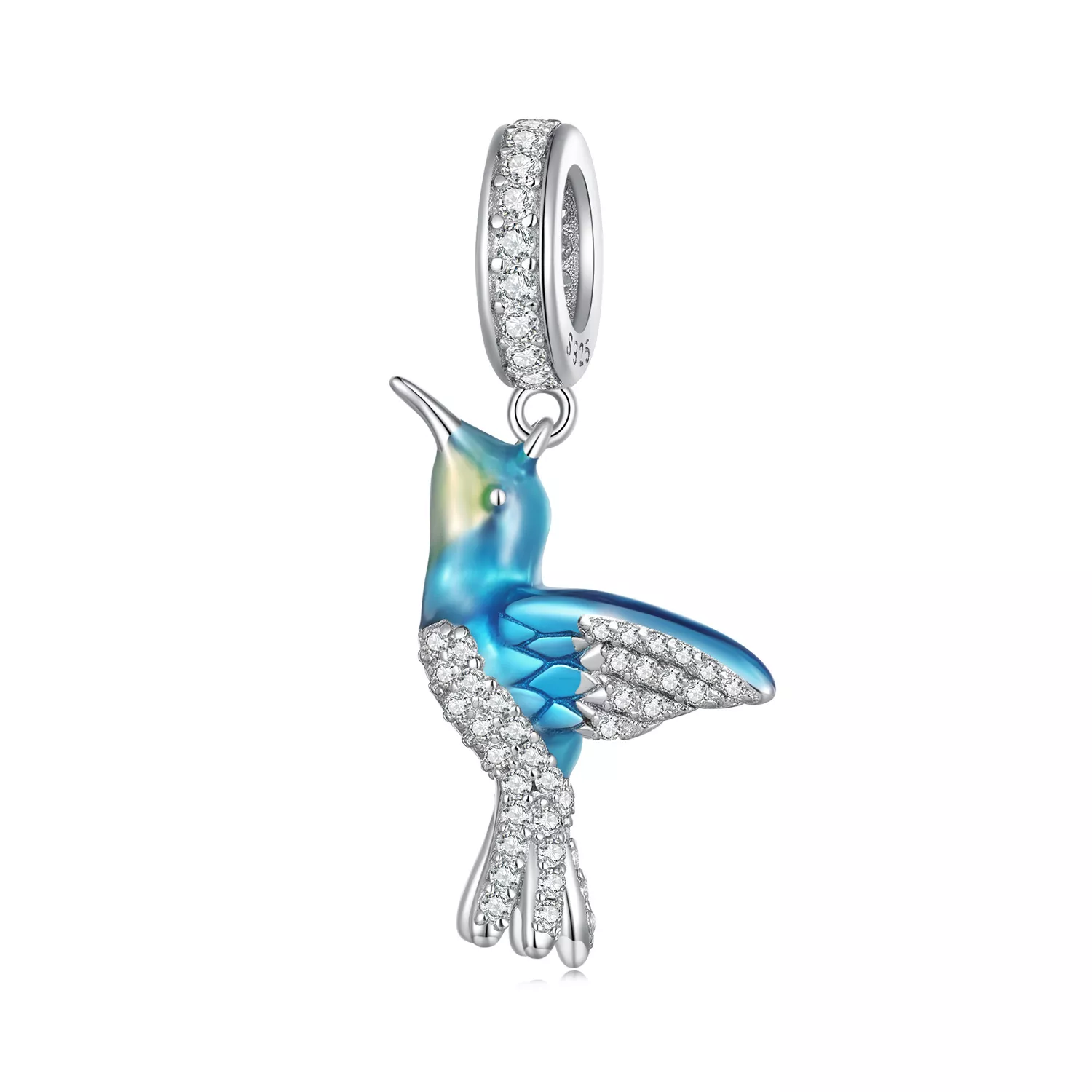 pendiente charm pandora style delicado de martín pescador bsc858