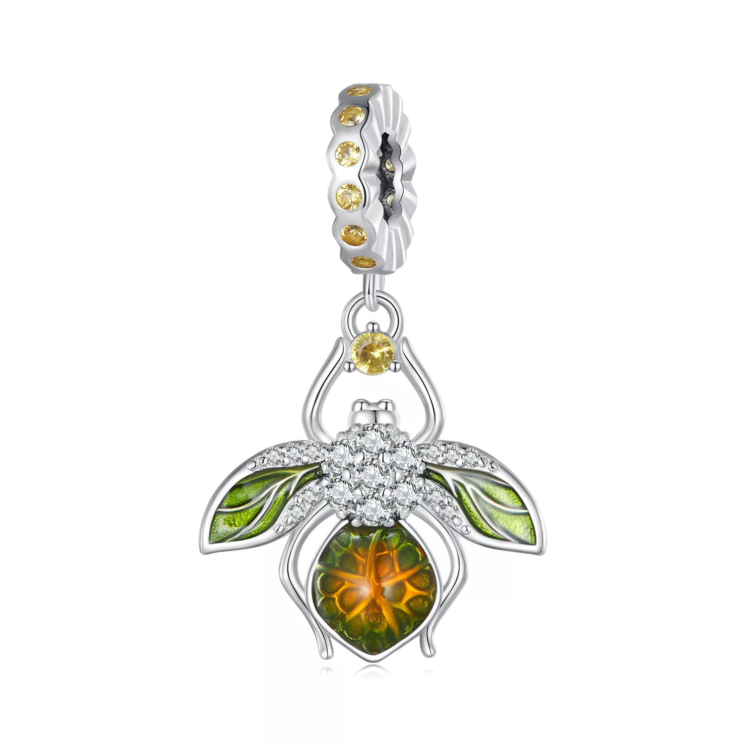 pendiente de abeja de limón estilo pandora encanto bsc882