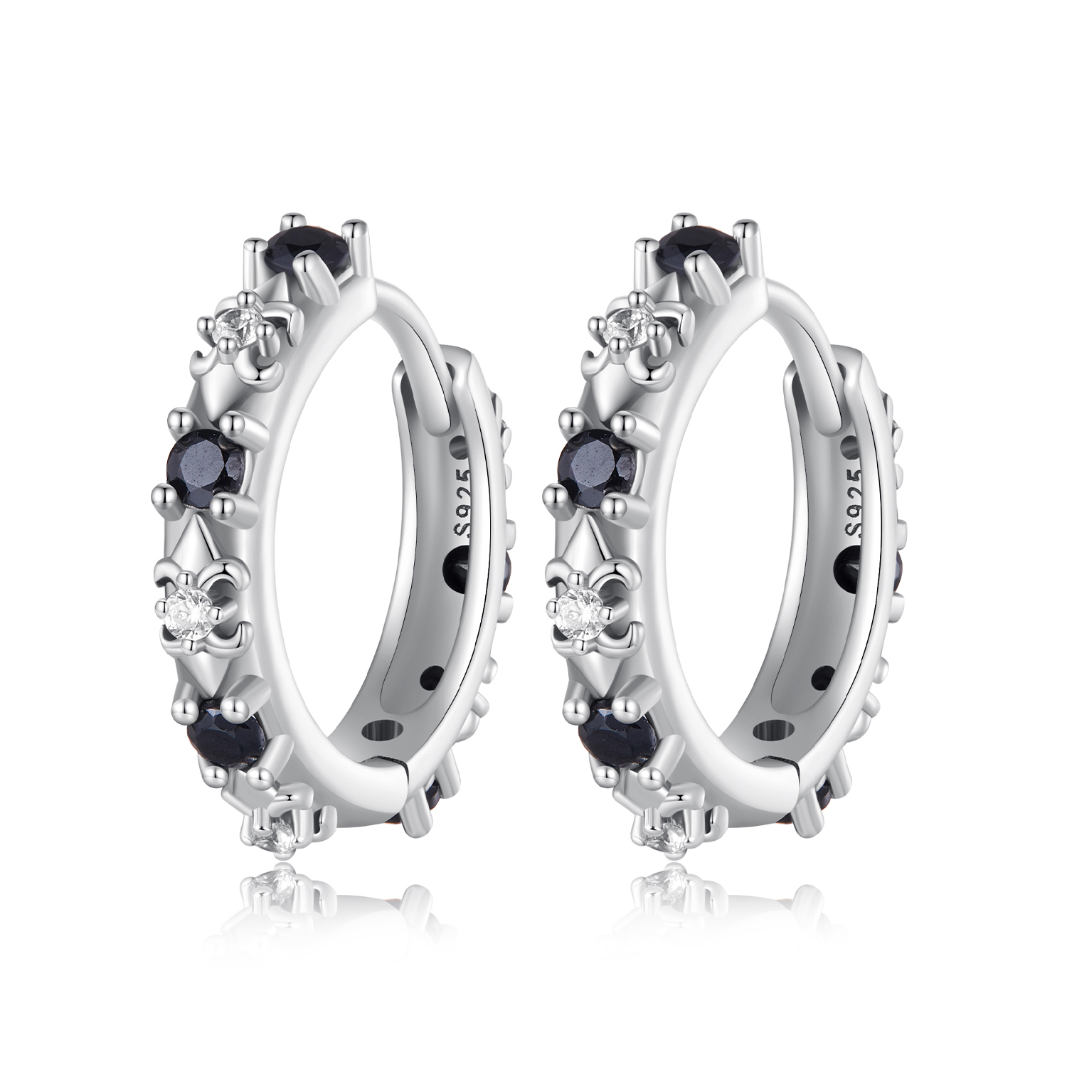 pendientes aros estilo pandora con diseño de iris sce1605 bk