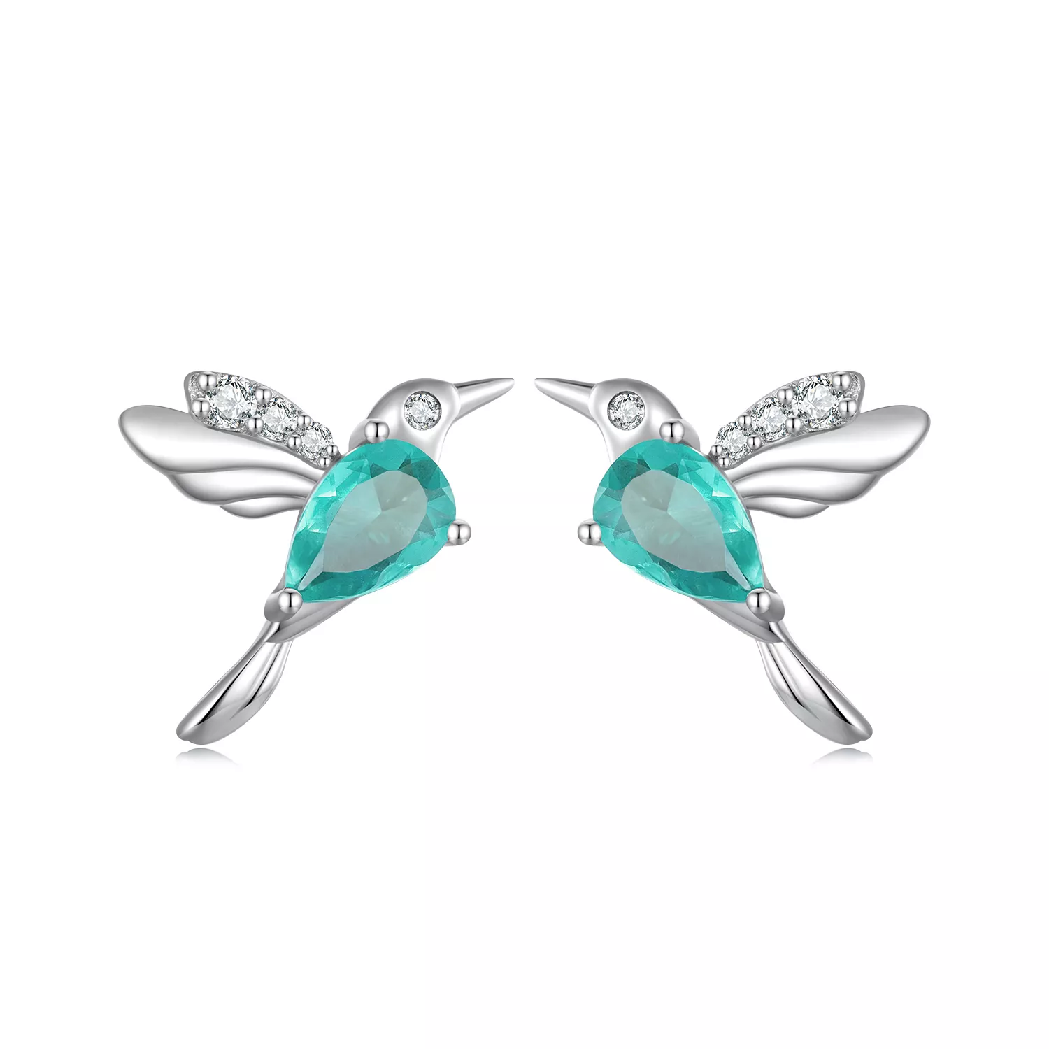pendientes de botón con diseño estilo pandora de colibrí bse849