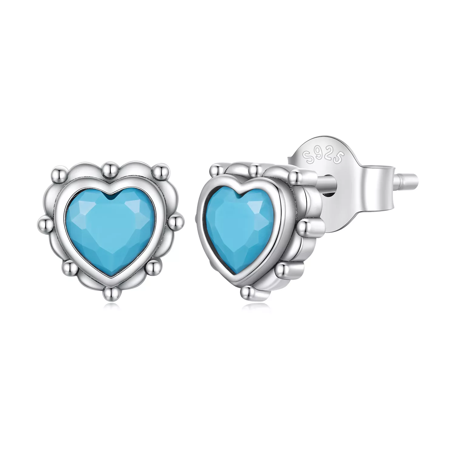 pendientes de botón en forma de corazón estilo pandora sce1592