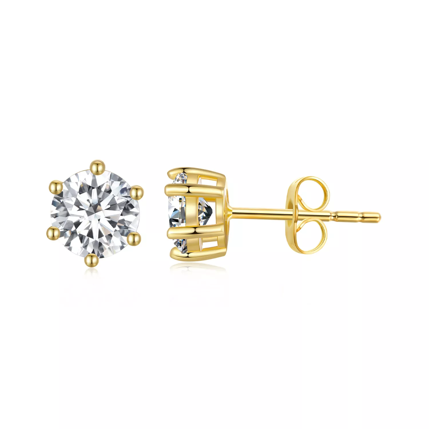 pendientes de estilo pandora chapados en oro con circonitas brillantes bse615 5b