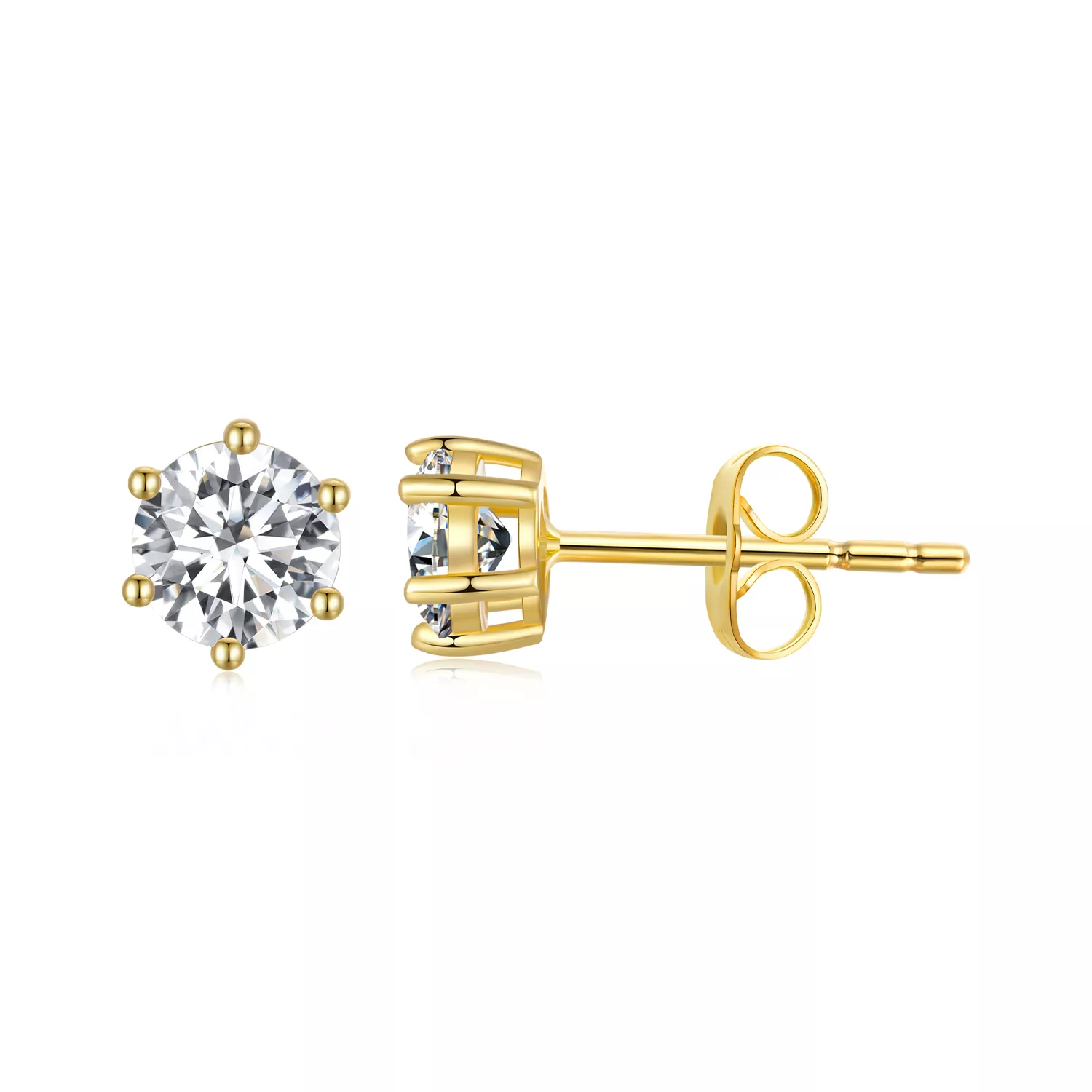 pendientes de oro chapados en estilo pandora con circonitas brillantes bse615 4b