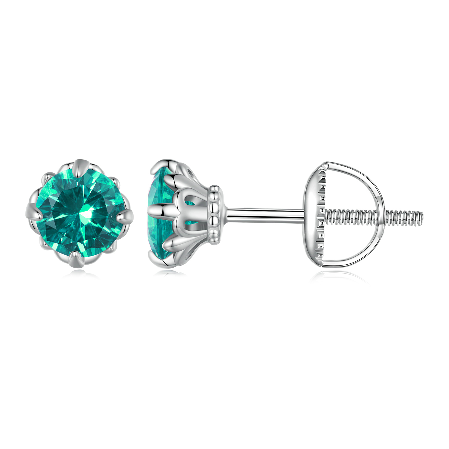 pendientes estilo pandora con nanoestudios verdes bse831 gn