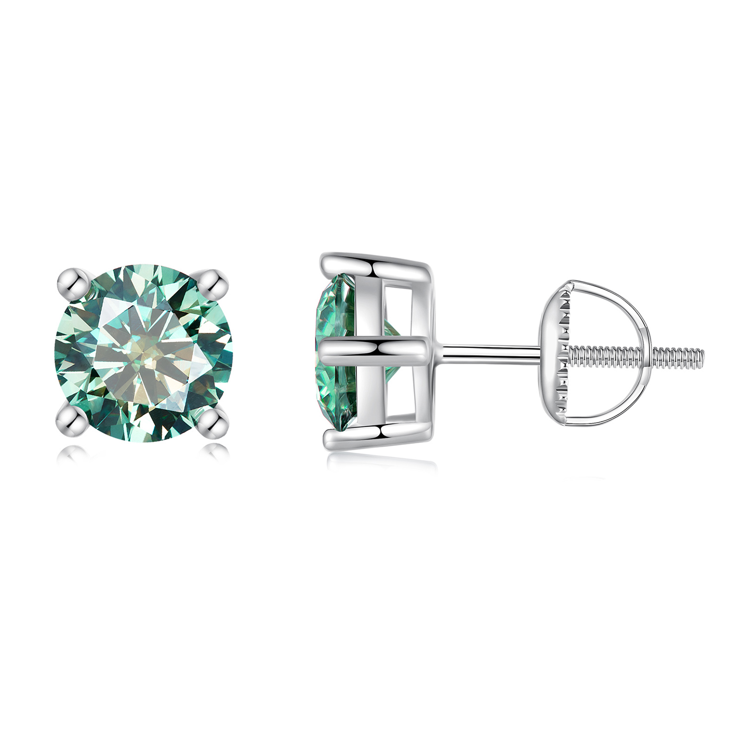 pendientes estilo pandora de moissanita de un quilate y cuatro garras mse003 cfl
