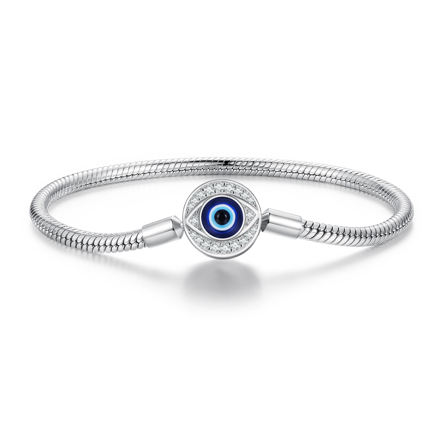 pulsera de cadena básica estilo pandora con ojo de diablo bsb122