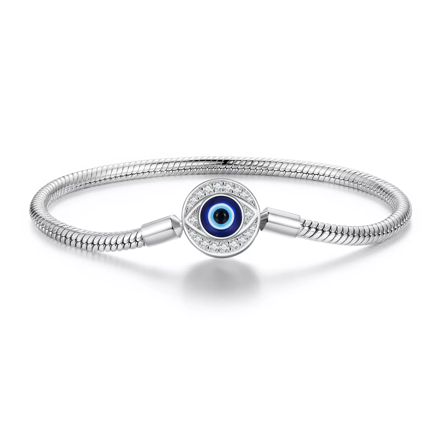 pulsera de cadena básica estilo pandora con ojo de diablo bsb122