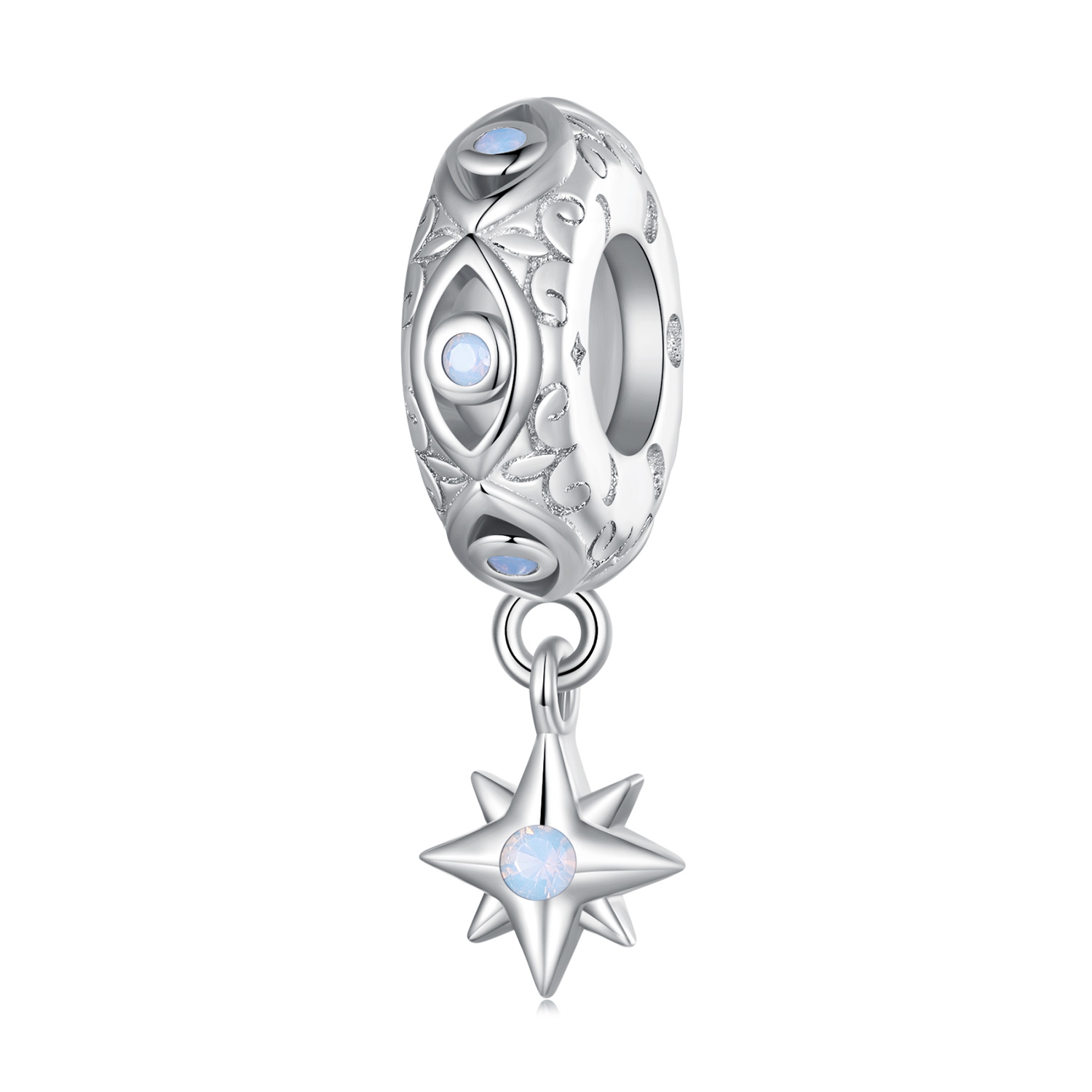 pulsera estilo pandora con encanto separador de estrella ojo del diablo bsc857