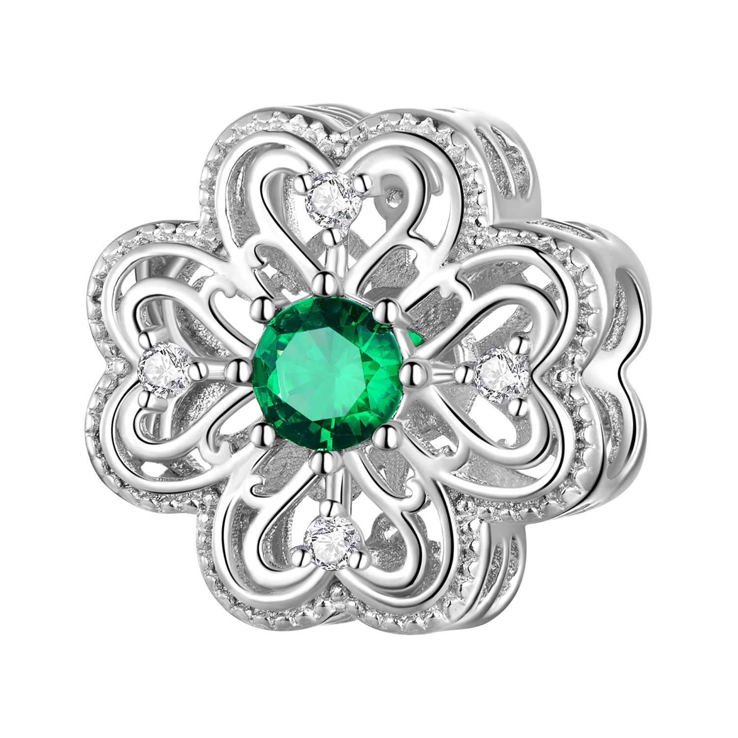 amuleto de trébol de 4 hojas al estilo de pandora bsc759