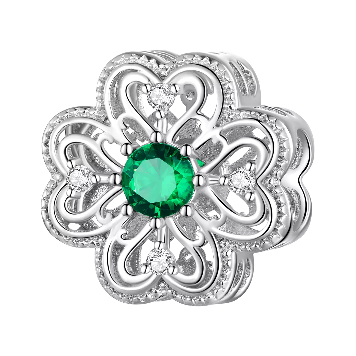 amuleto de trébol de 4 hojas al estilo de pandora bsc759