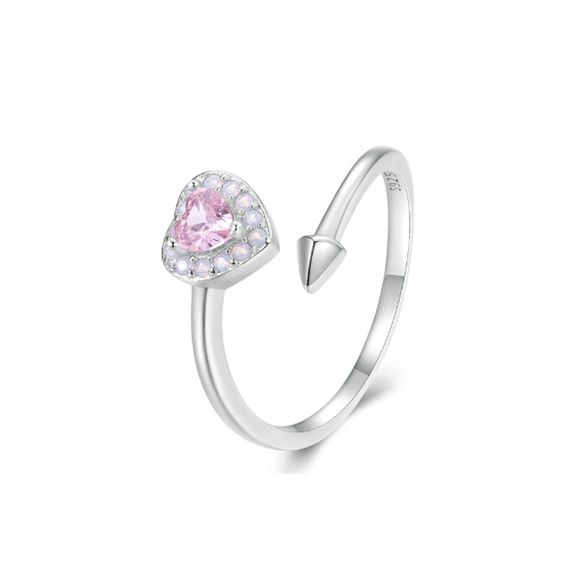 anillo de estilo pandora con corazón abierto scr957 e