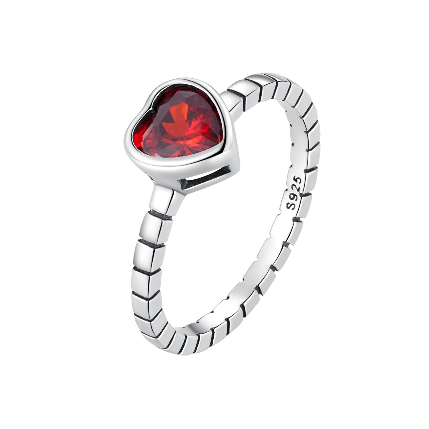 anillo de estilo pandora con corazón elevado scr950