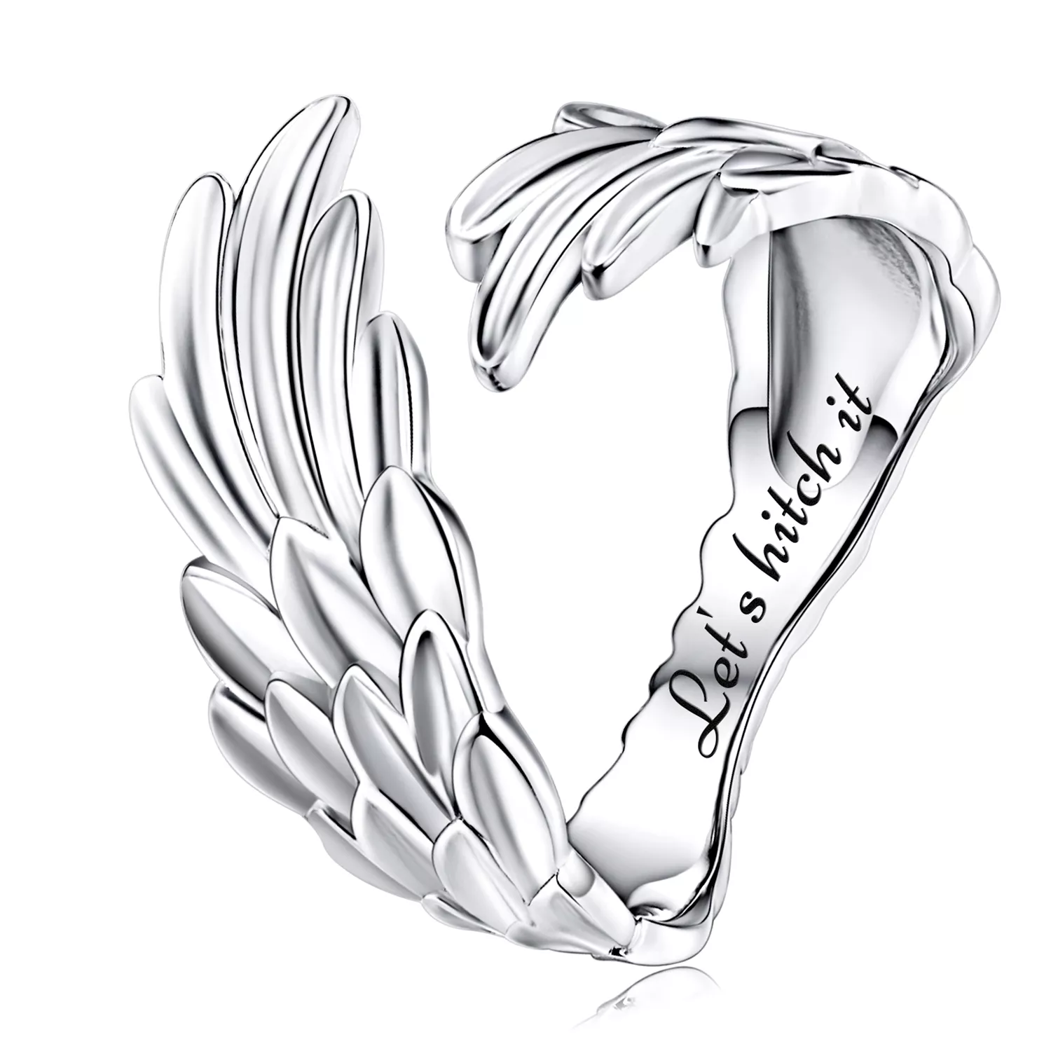 anillo de estilo pandora con diseño de ángel bsr322