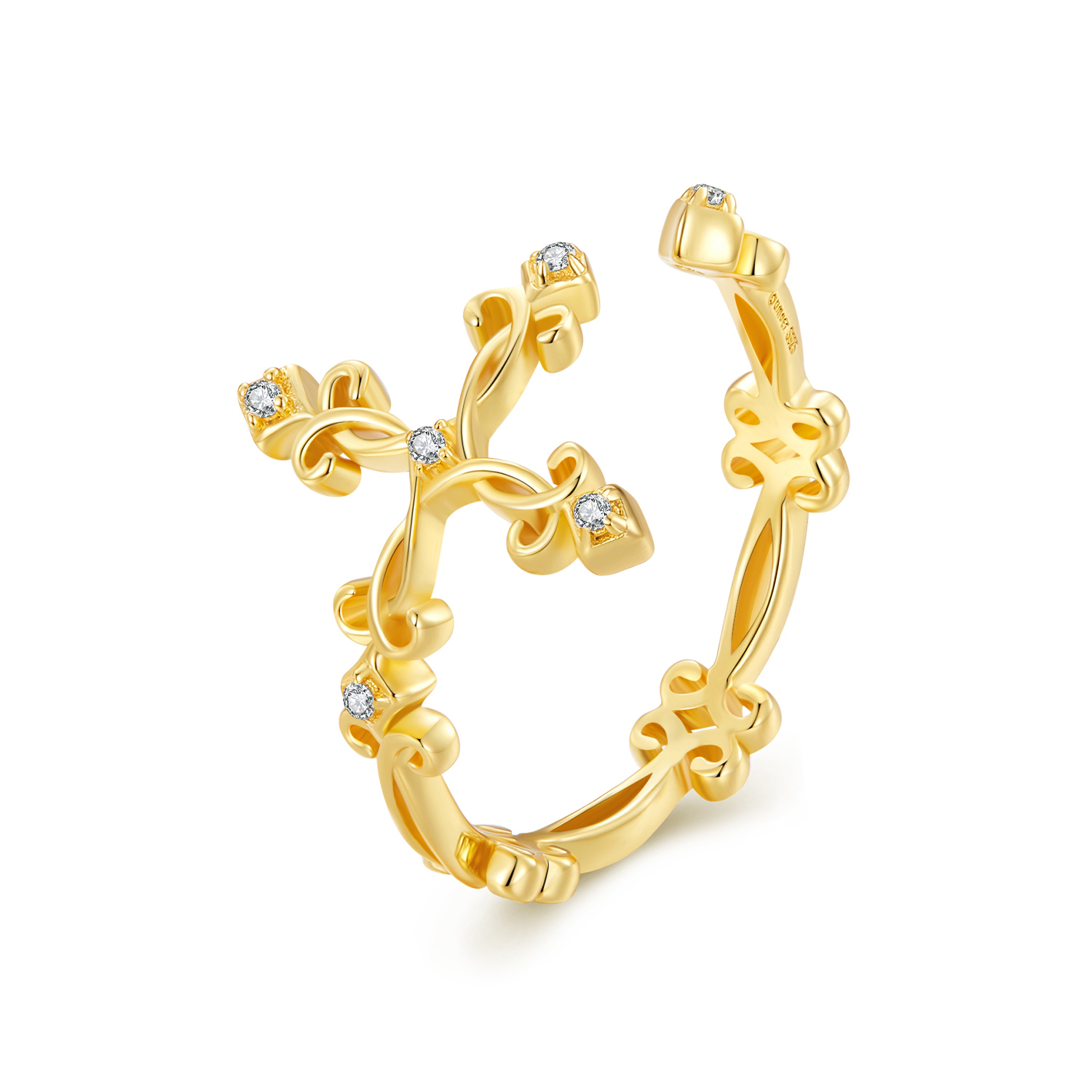 anillo de estilo pandora en oro amarillo bsr041 b