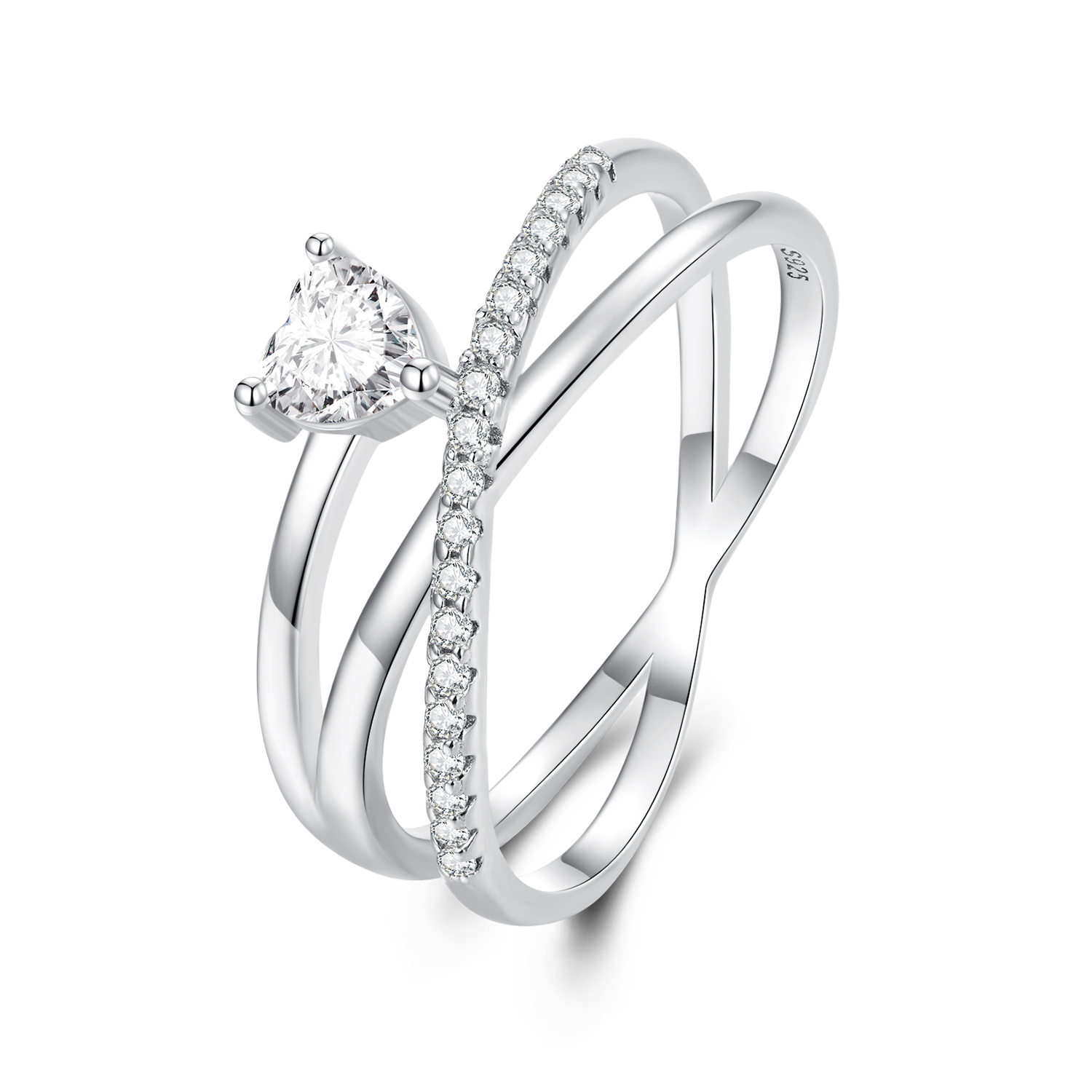 anillo de triple banda estilo pandora bsr336