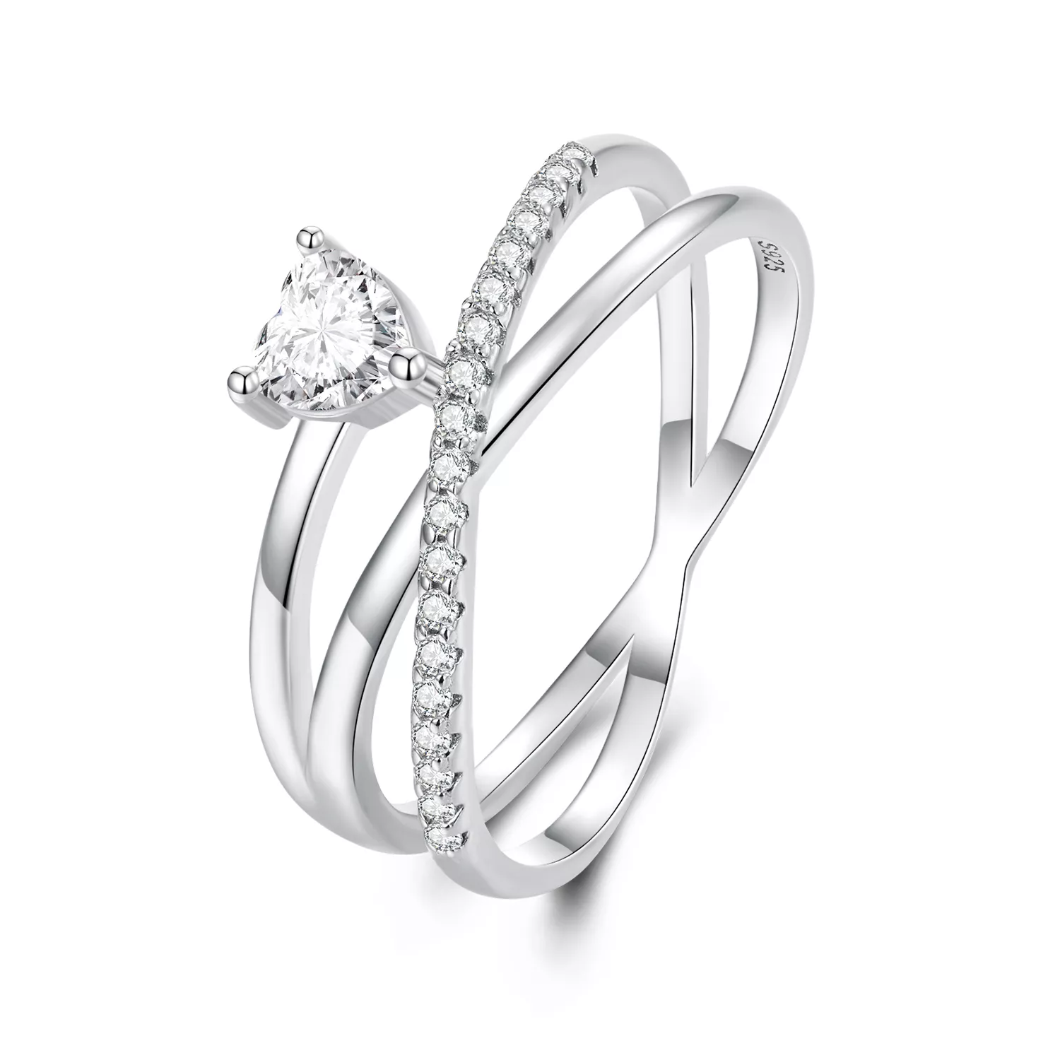 anillo de triple banda estilo pandora bsr336