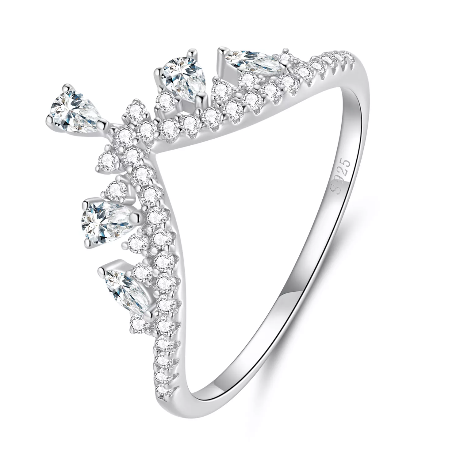 anillo estilo pandora con corona bsr296