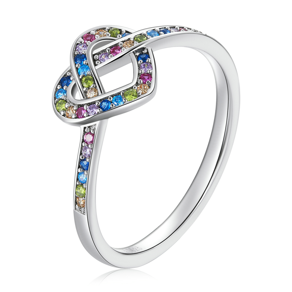 anillo estilo pandora con nudo en forma de corazón scr790