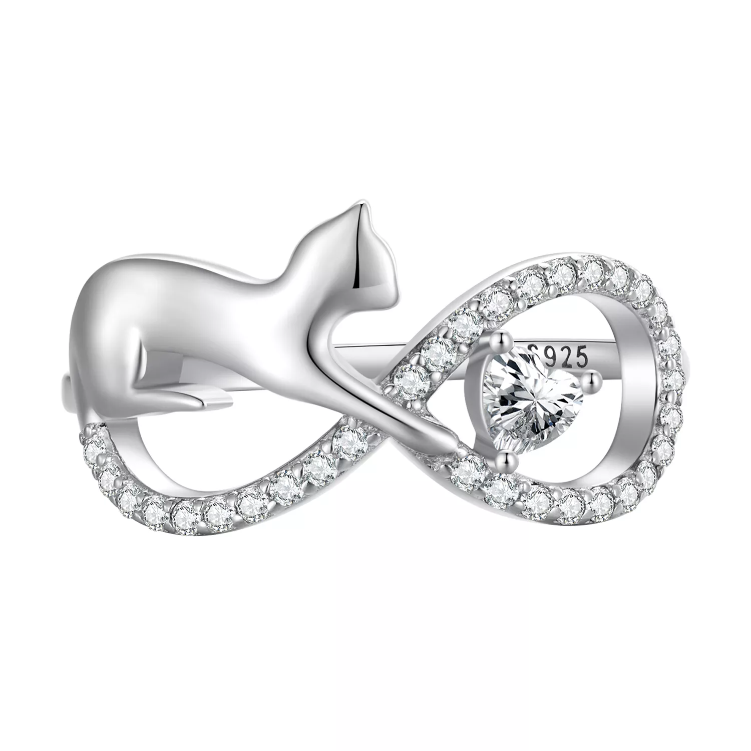 anillo estilo pandora con nudo infinito scr918