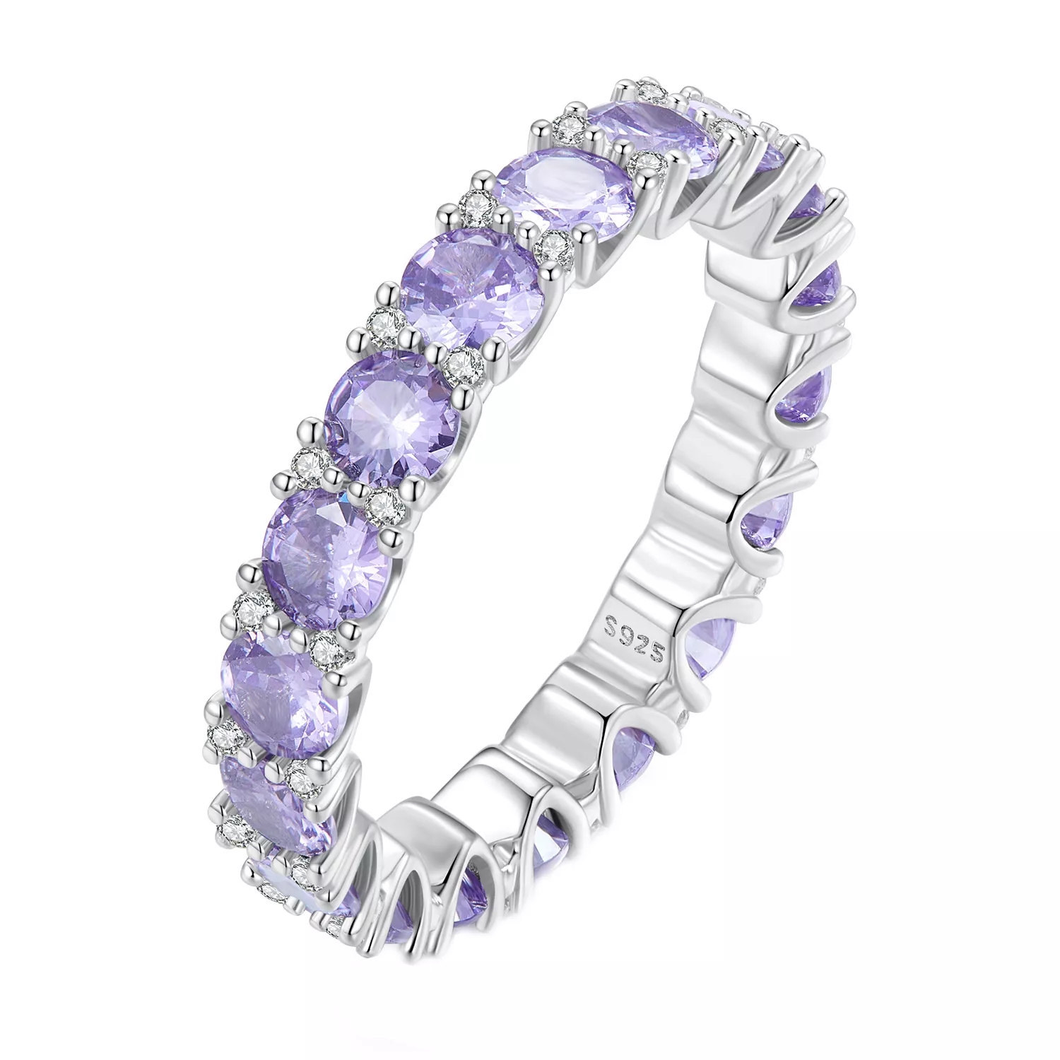 anillo estilo pandora morado bsr340
