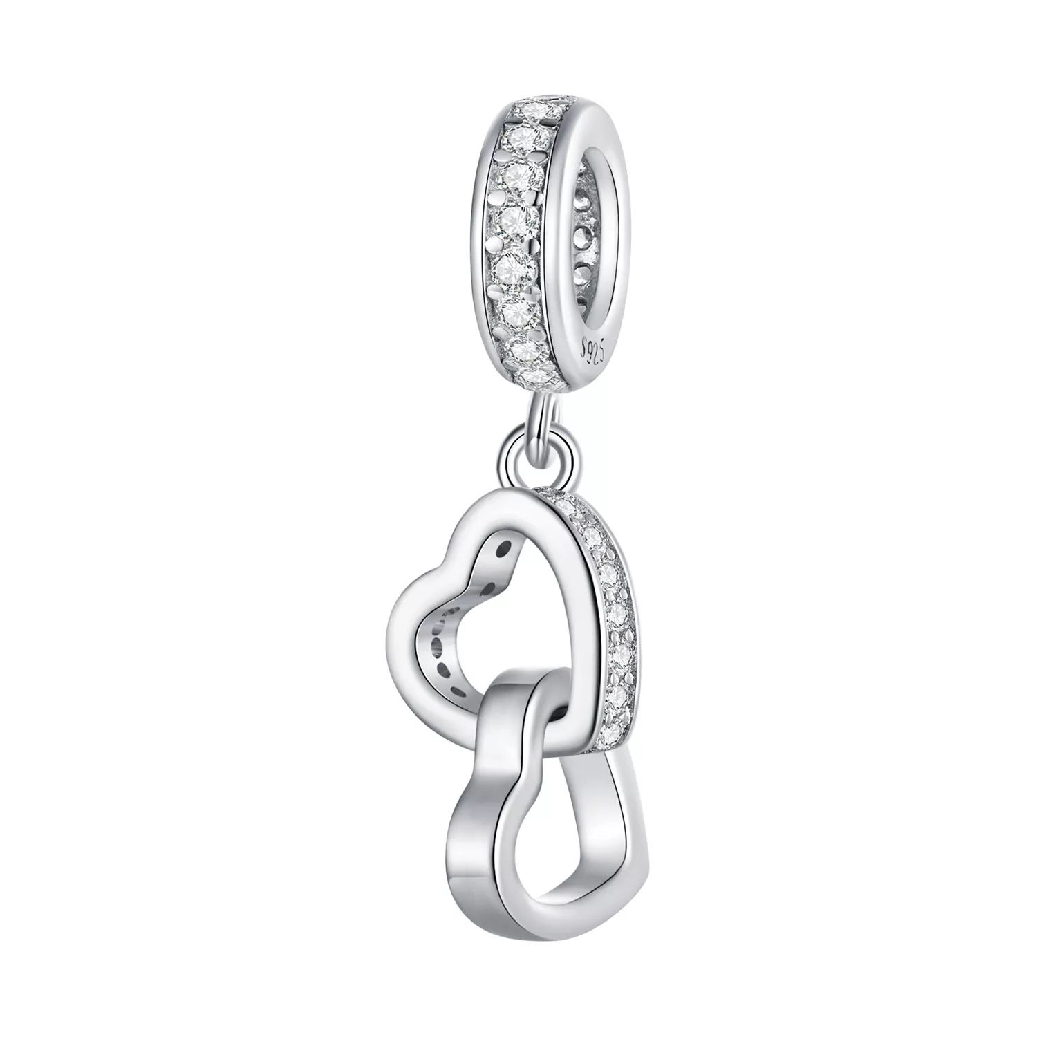 charm de corazones entrelazados al estilo de pandora scc2455