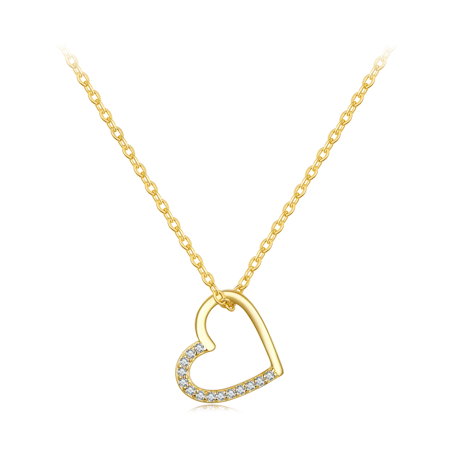 collar de corazón estilo pandora de 14k scn347 b