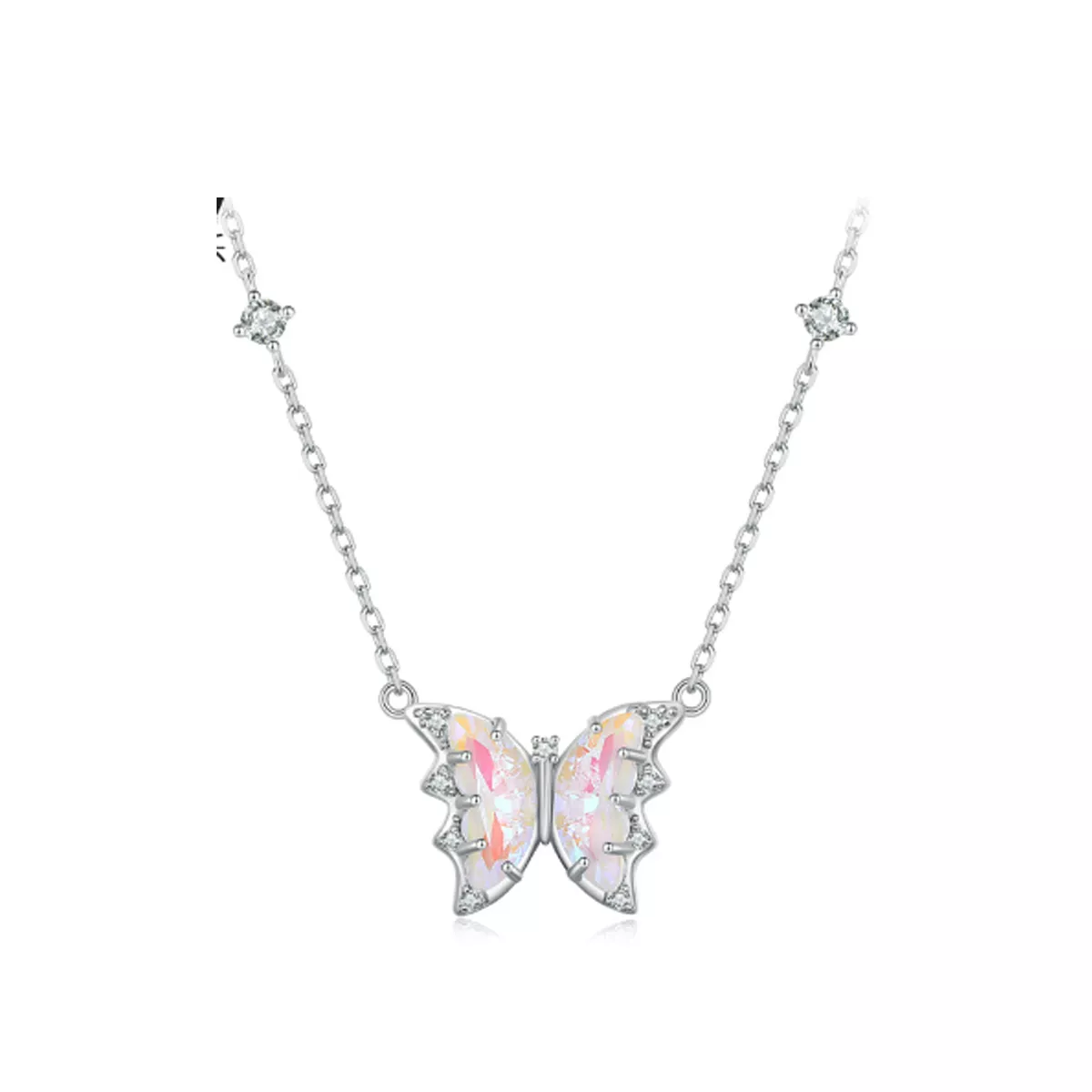 collar de estilo pandora con mariposa bsn345