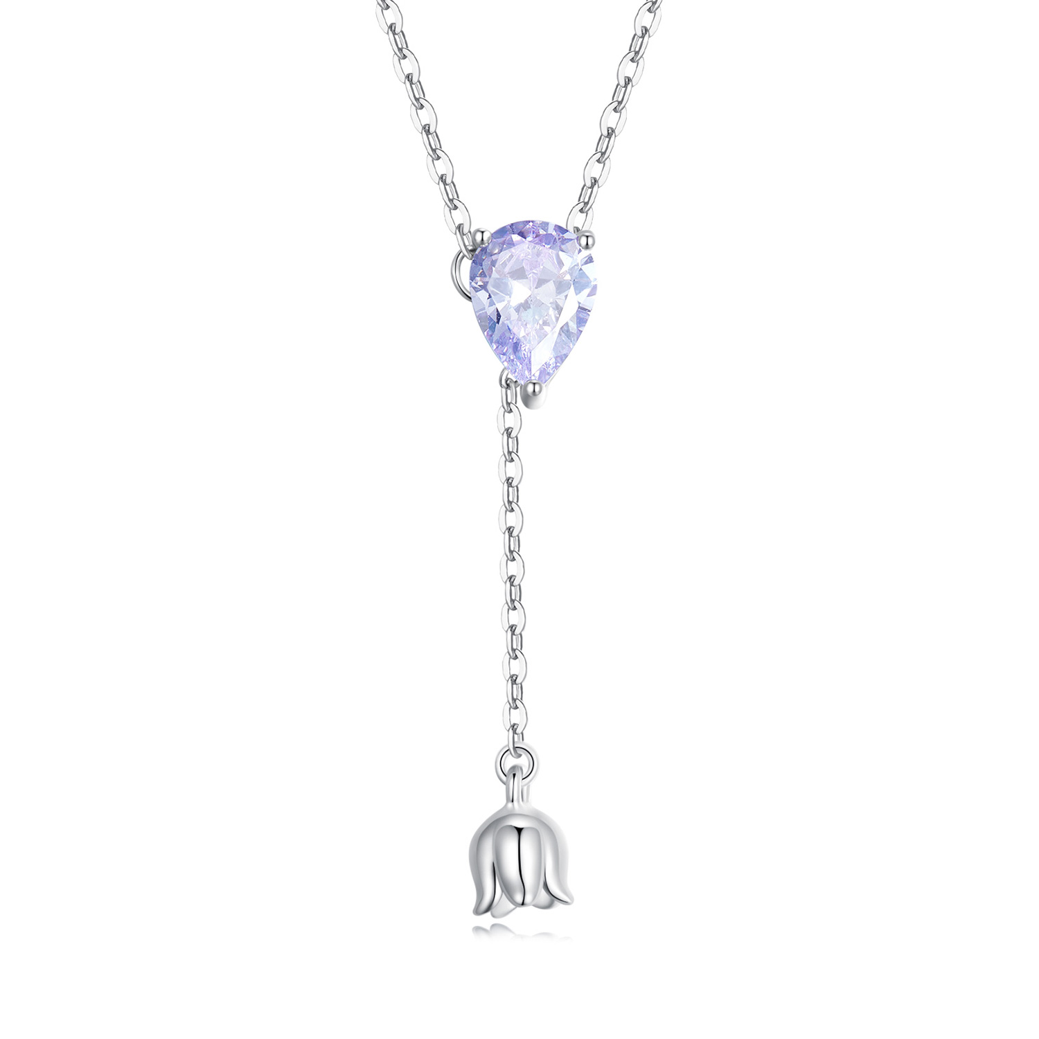 collar estilo pandora con amatista bsn271