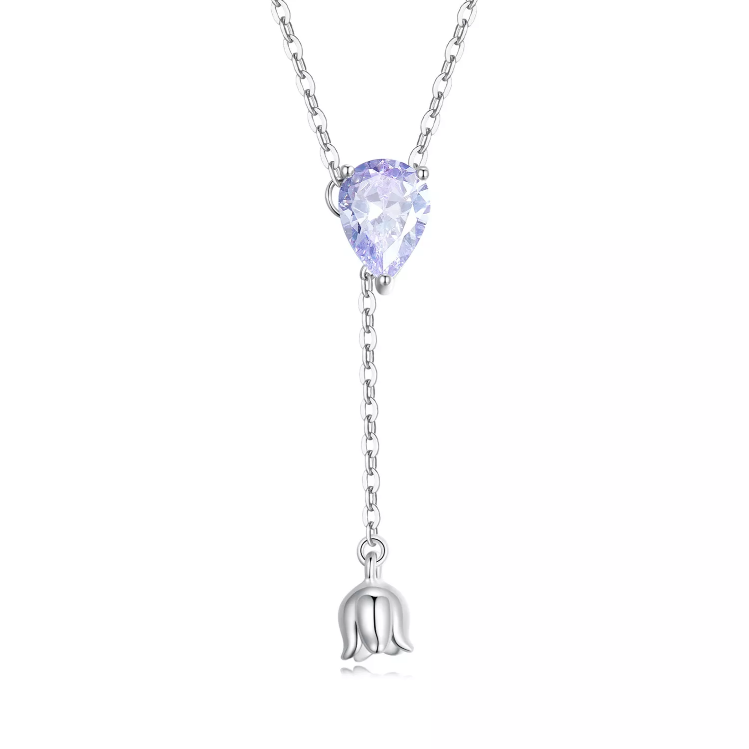 collar estilo pandora con amatista bsn271