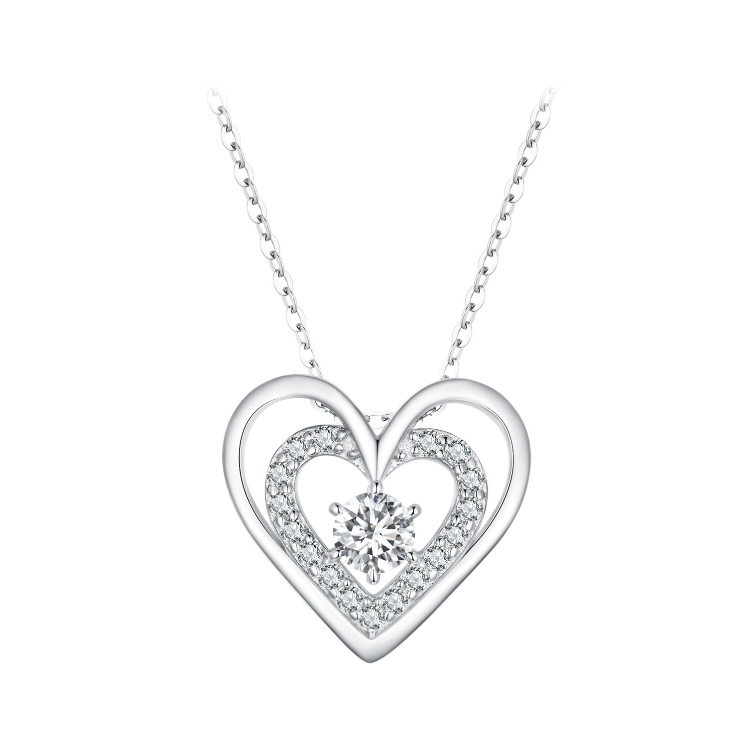 collar estilo pandora con corazón bsn342