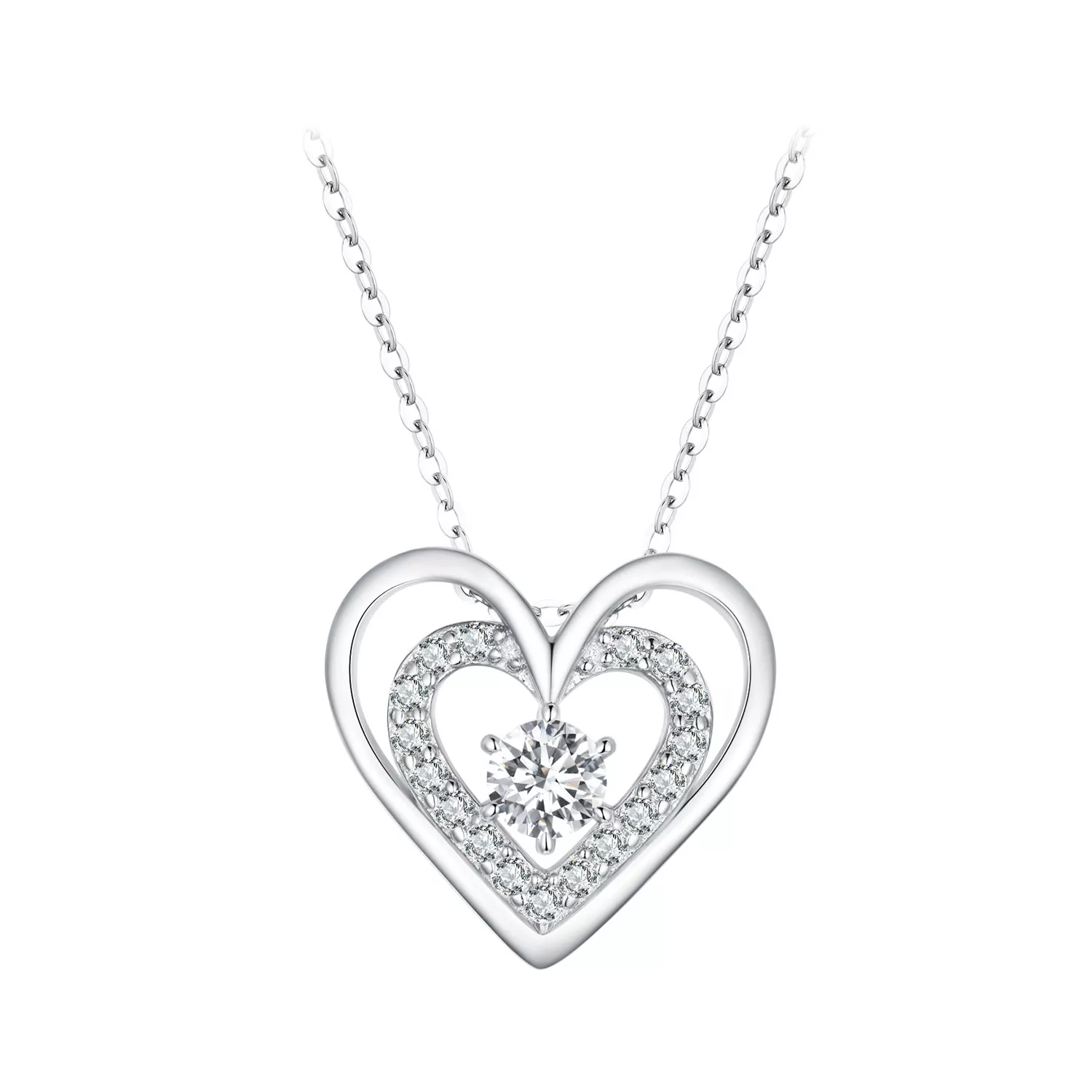 collar estilo pandora con corazón bsn342