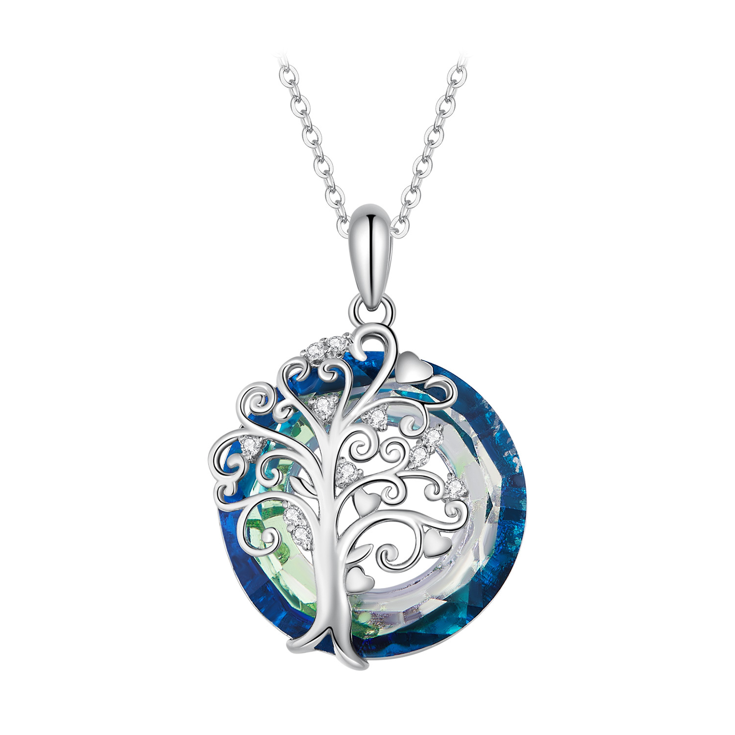 collar estilo pandora con círculo de familia bsn315