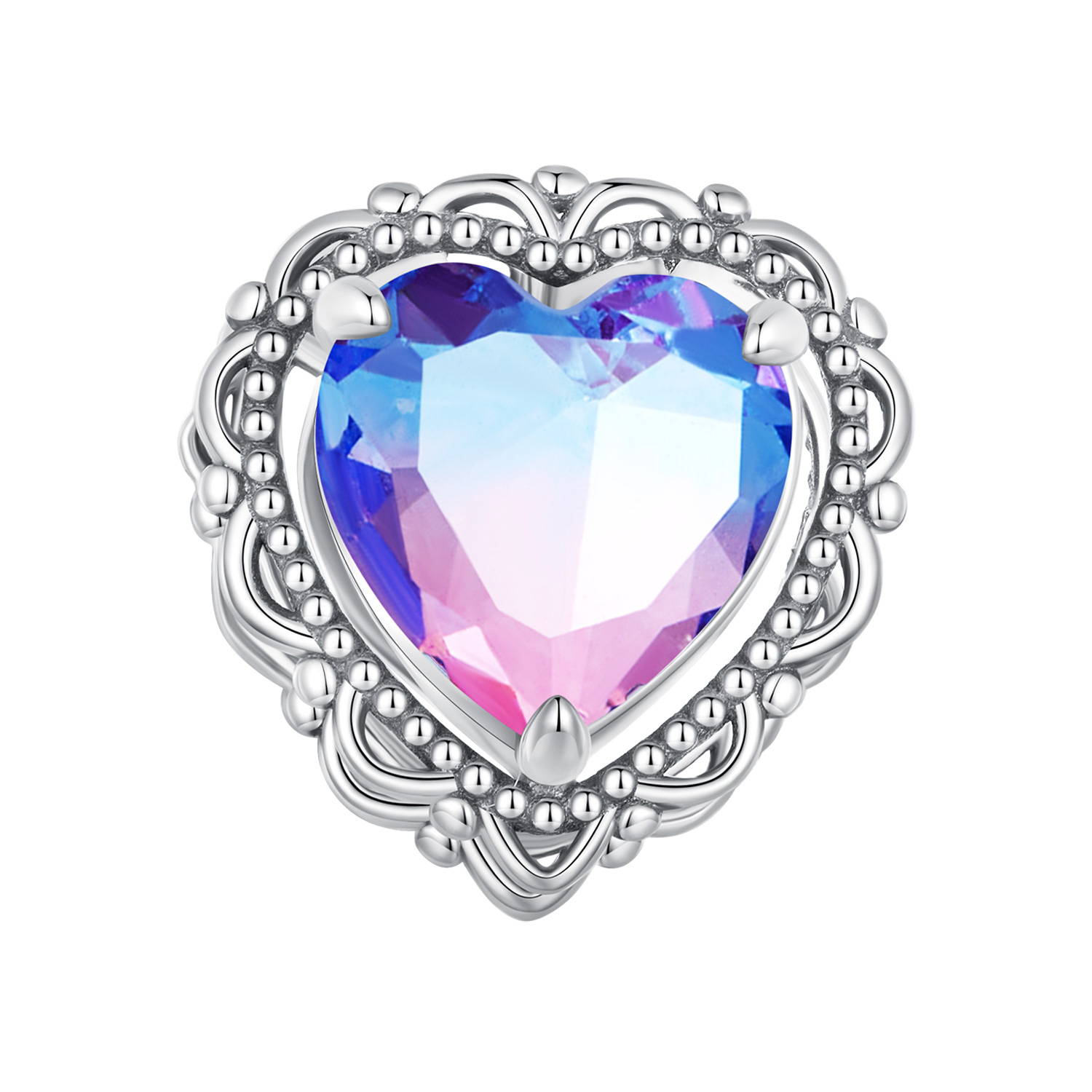 estilo pandora para siempre mi amor charm de corazón de color degradado bsc830