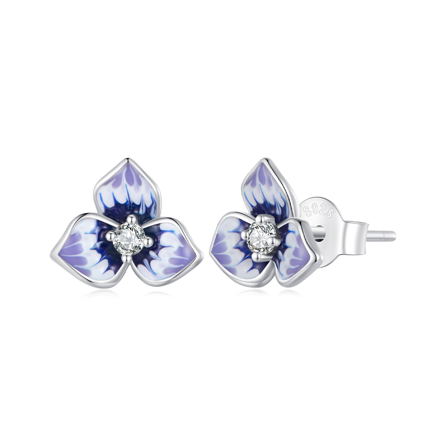 pendientes estilo pandora con diseño de pensamiento bse860