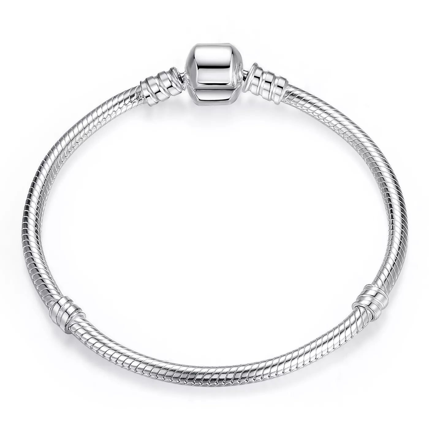 pulsera de cadena de plata estilo pandora con lindo gato pas902