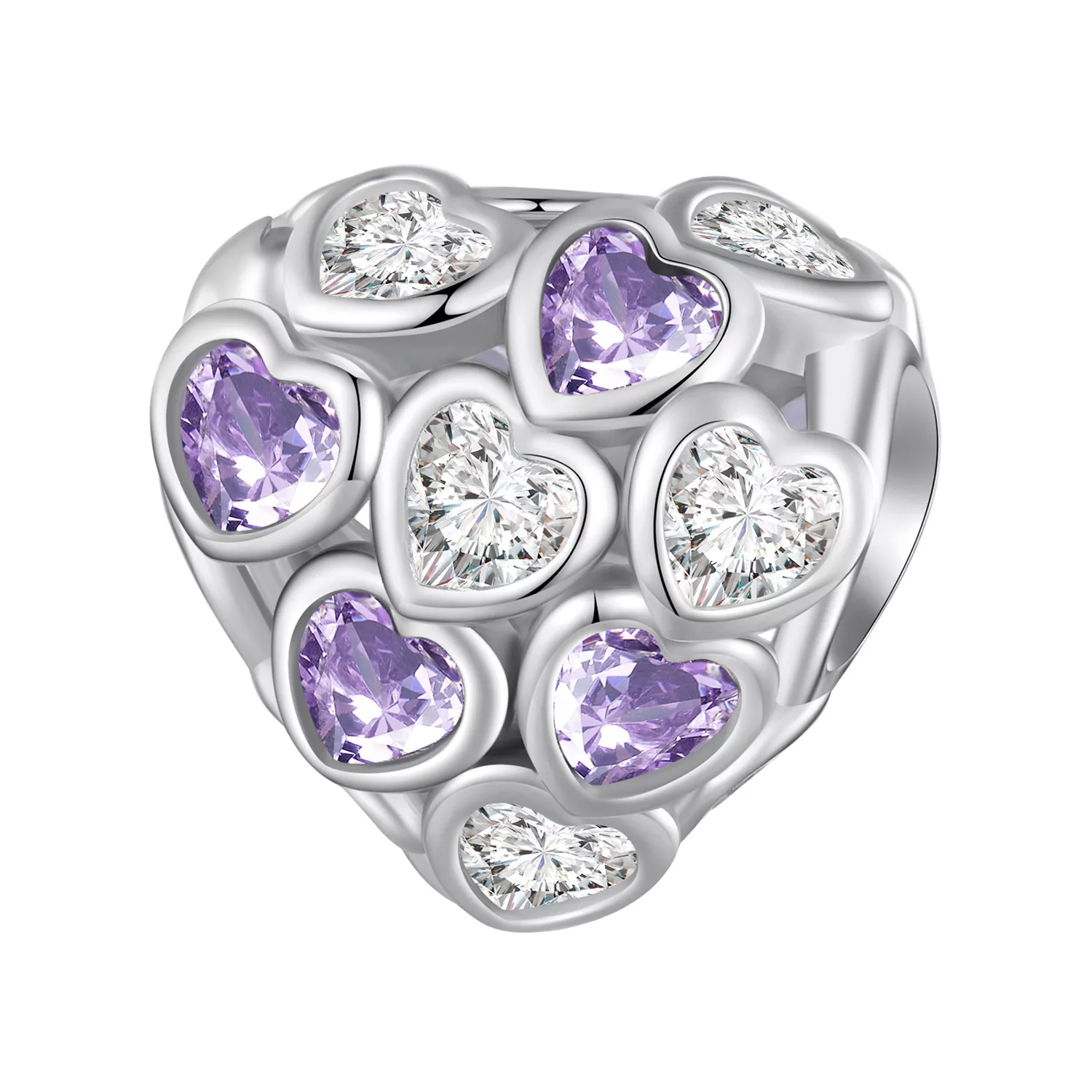 pulsera estilo pandora con dijes de corazones por todas partes scc2451