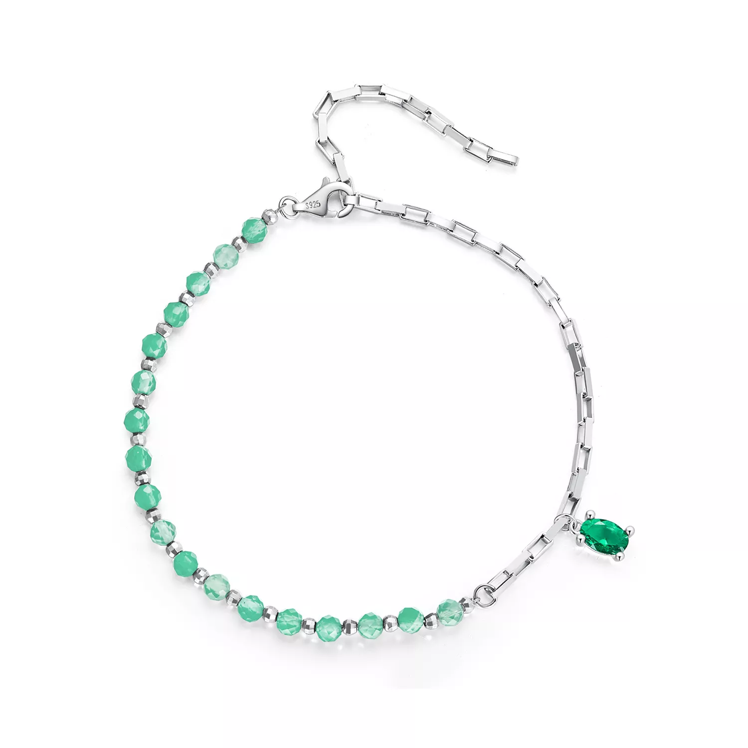 pulsera estilo pandora verde bsb128