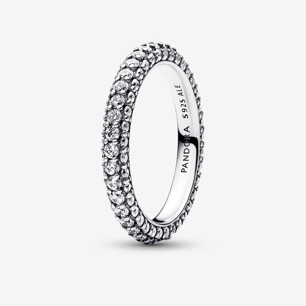 anillo de pandora timeless pavé de una sola hilera 192627c01