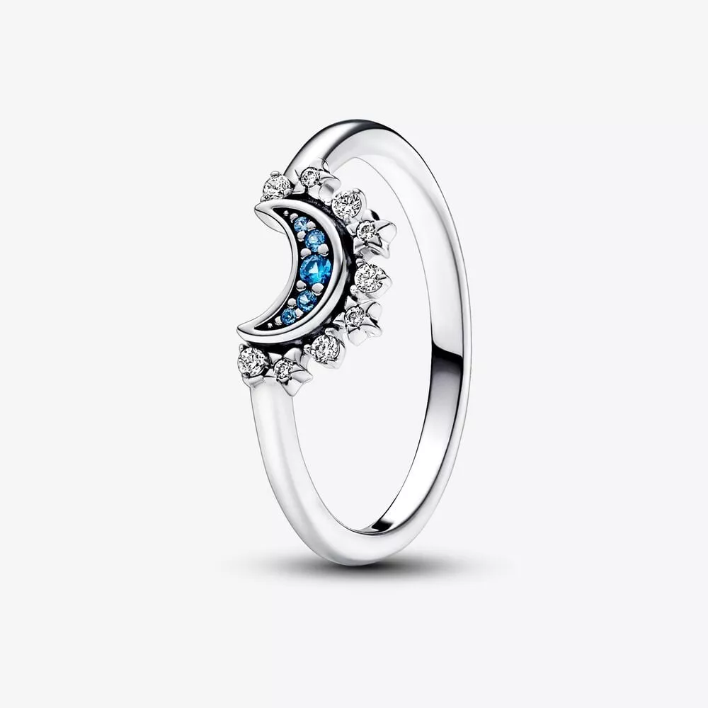 anillo pandora celestial blue sparkling moon 192675c01