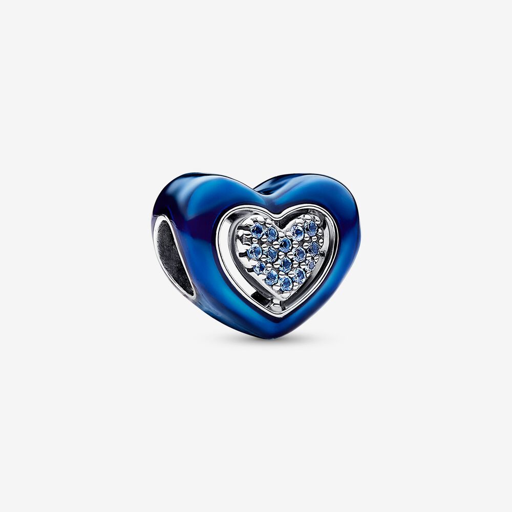 charm de corazón giratorio pandora azul 792750c01