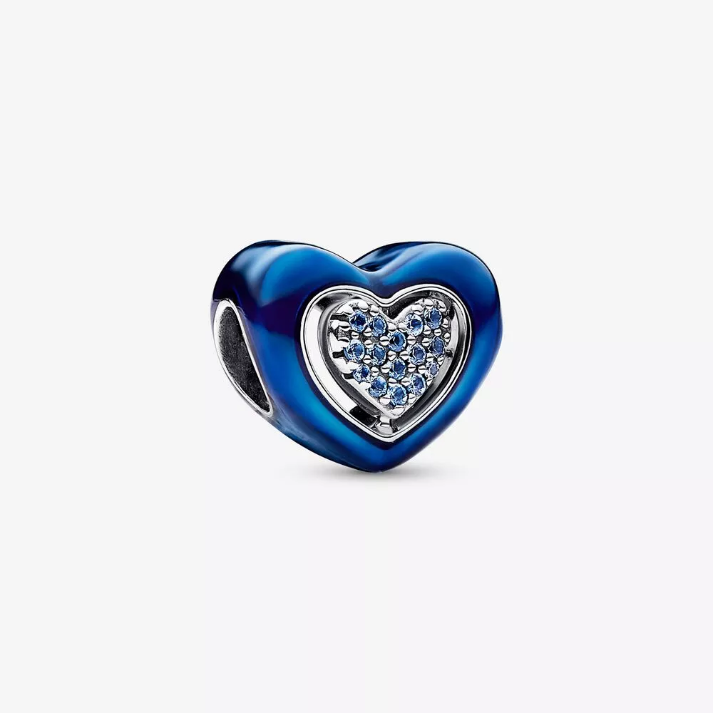 charm de corazón giratorio pandora azul 792750c01