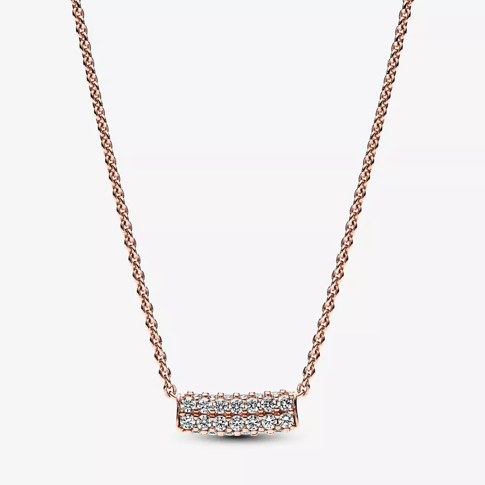 collar pandora timeless pavé de doble fila de barra collier 382621c01 45