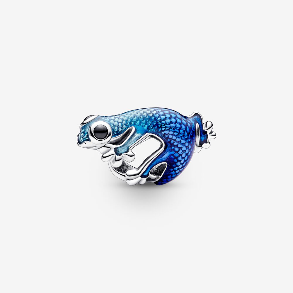 pandora abalorio gecko metálico azul 792701c01