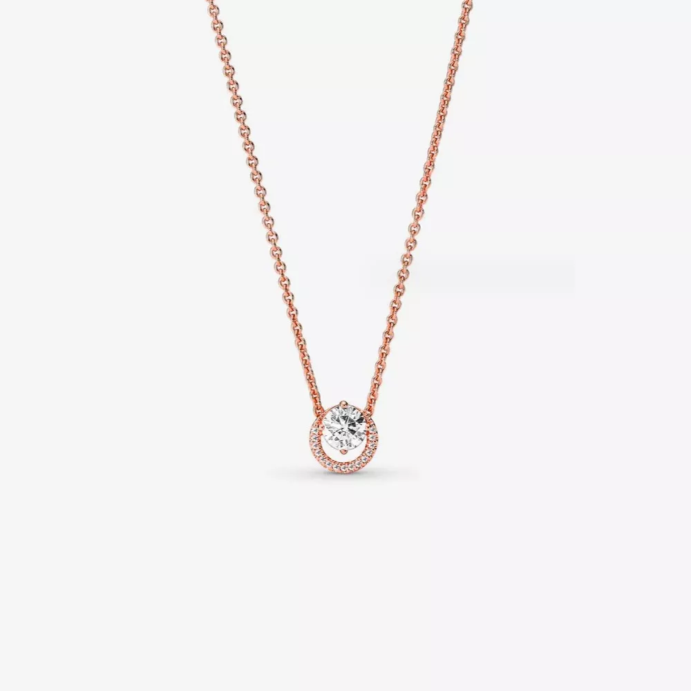 pandora collar con colgante de halo redondo brillante 361174c02 45