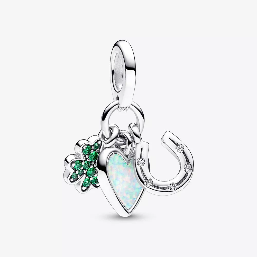pandora trébol de cuatro hojas corazón y herradura triple colgante 792755c01