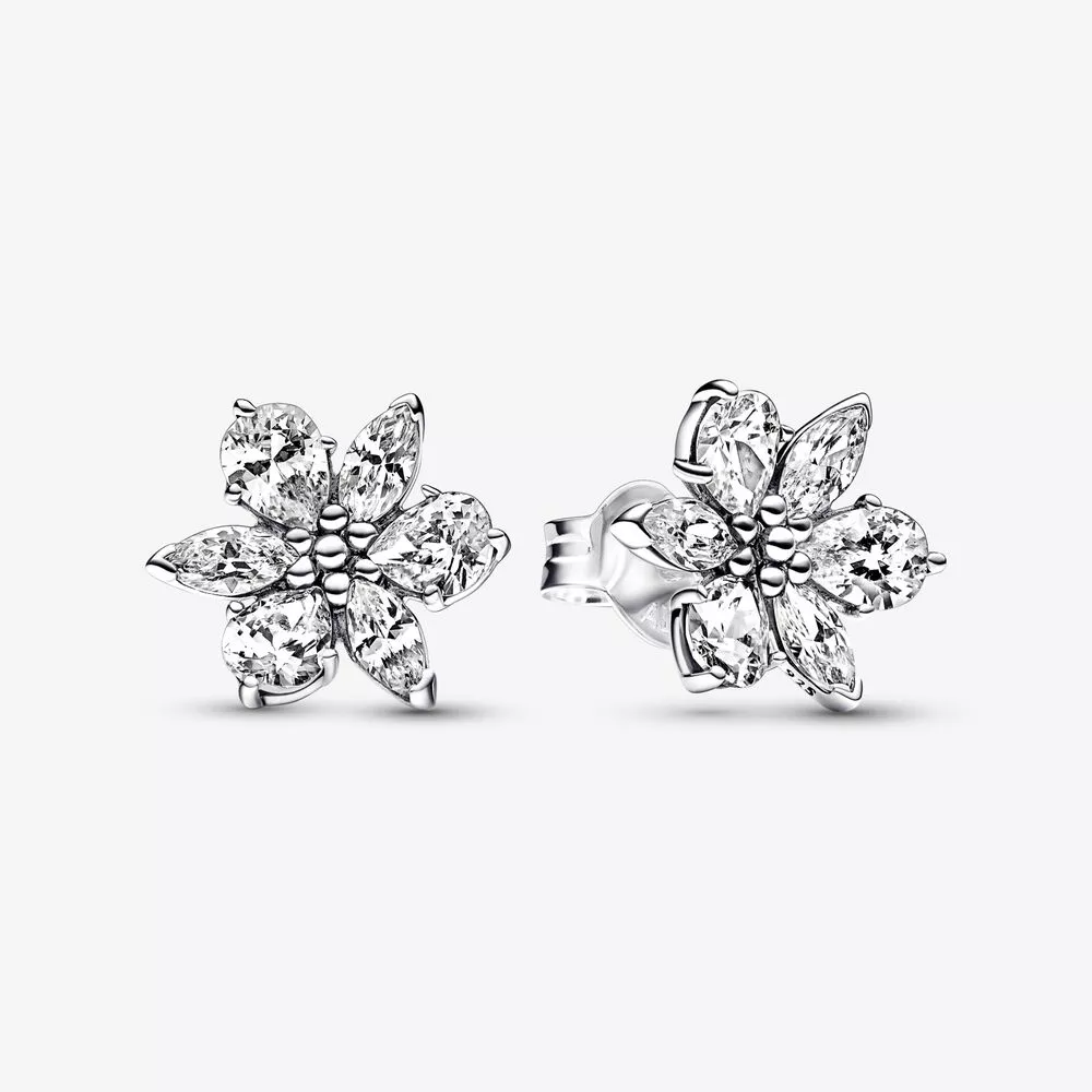 pendientes de botón pandora sparkling herbarium cluster 292633c01