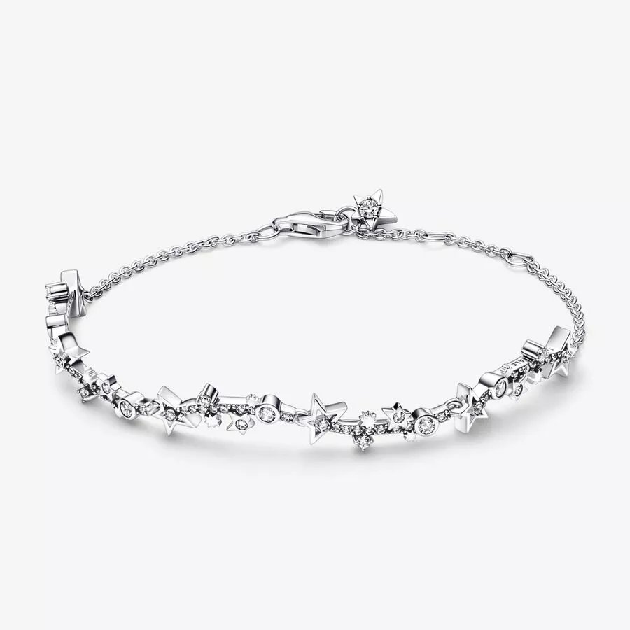 pulsera de plata esterlina pandora vía láctea con circonia cúbica transparente 592425c01