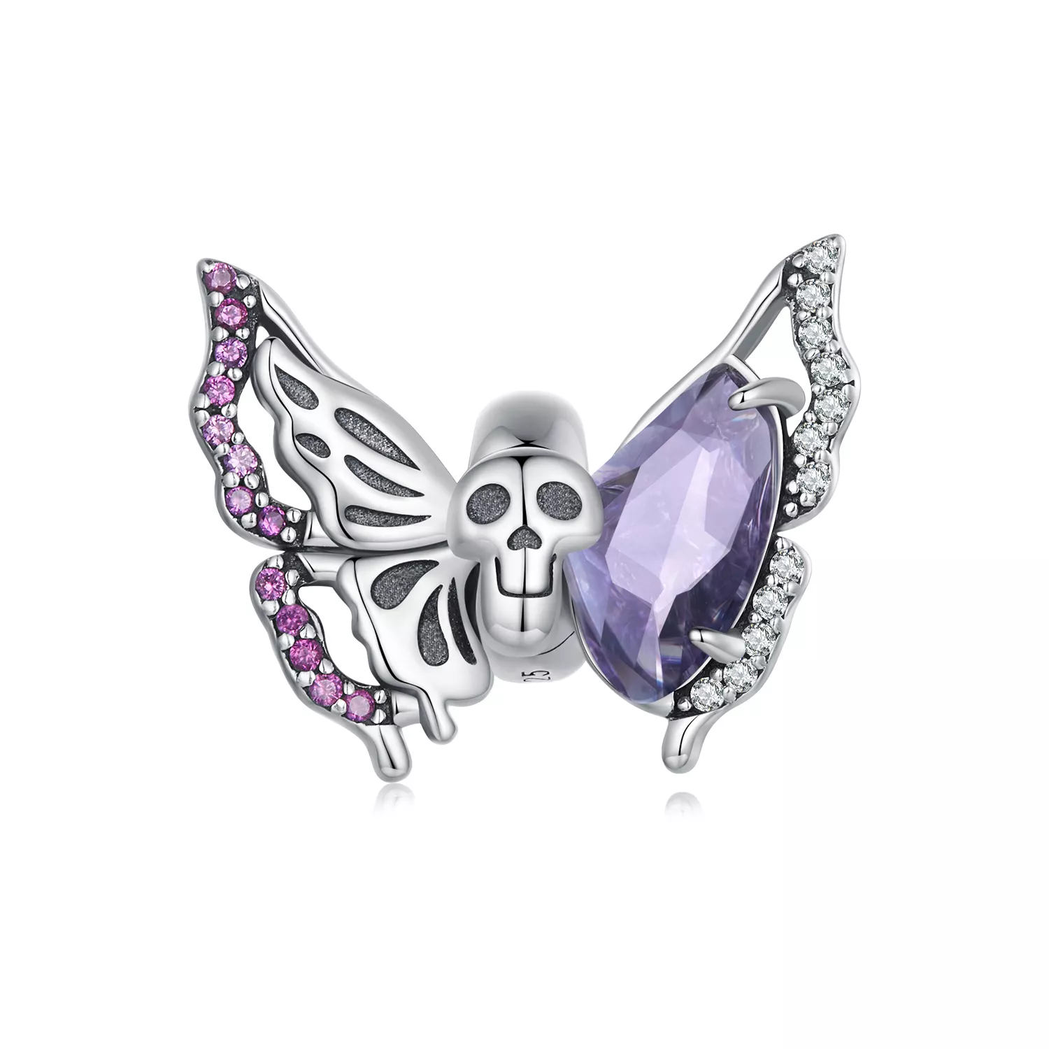 amuleto de mariposa esqueleto estilo pandora bsc911